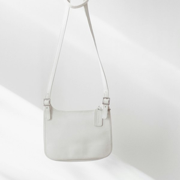 White leather crossbody bag
